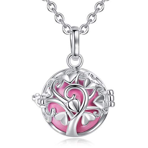 EUDORA Sterling Silver Angel Chime Caller BABY Pendant Chimes Bell Harmony ball Mexican Bola Chain Necklace