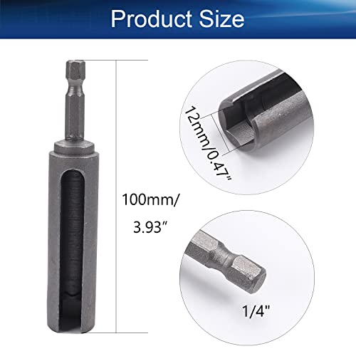 Auniwaig 1/4-Inch Drive Quick-Change 12Mm Nut Driver Hex Shank Slotted Drill Bit Socket, Cr-V Chrome-Vanadium For Diy Hand-Making And General Repairs 1 Pcs #TOP1