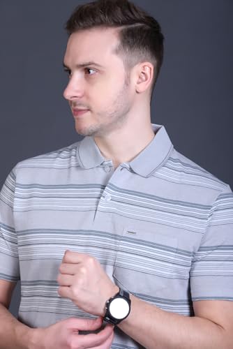 Image of GODFREY Half Cotton Polo T Shirt for Man with Pocket - Regular Fit Mens Collar Tshirt