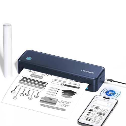 Image of Portable Printers, D820 Wireless Bluetooth Printers 8.5 inchx11 inch US Letter Size, Receipt Printers for Home Use Suitable for Phone & PC (Blue)
