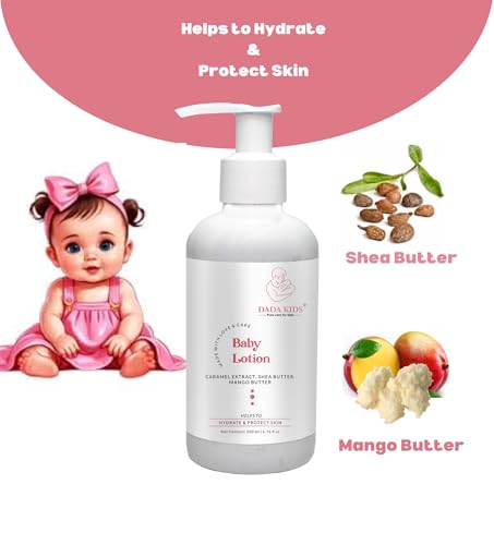 Image of Baby Lotion for Dry skin,Natural Moisturizing Cream with Shea Butter, Caramel Extract, Mango Butter, 200ml, For 0-3 Years
