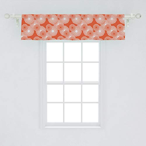 Ambesonne Ethnic Window Valance, Mandala Look Pattern Of Round Medallion Ornaments Oriental Print, Curtain Valance For Kitchen Bedroom Decor With Rod Pocket, 54" X 12", Blue Orange #TOP1