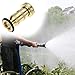 QWORK Brass Fire Hose Nozzle, Adjustable Spray Jet & Fog, 1.5
