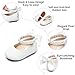 PHIRAMIN Baby Girls White Mary Jane Flats - Infant 6-9 Months Walking Shoes Soft Rubber Sole Princess Wedding