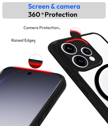 Image of KAPAVER Essential Magnetic Back Cover Case Compatible with Oppo Reno 15 (PC+TPU) (Oppo Reno 15 - Magnetic Black)