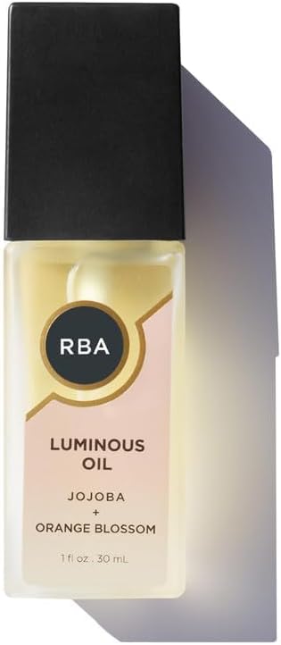RBA Skincare's Luminous Oil with Jojoba Oil, Tamanu, and Orange Blossom Essential Oil - Daily Vegan Facial Oil For Soft, Hydrated, and Radiant Skin - 1 fl oz