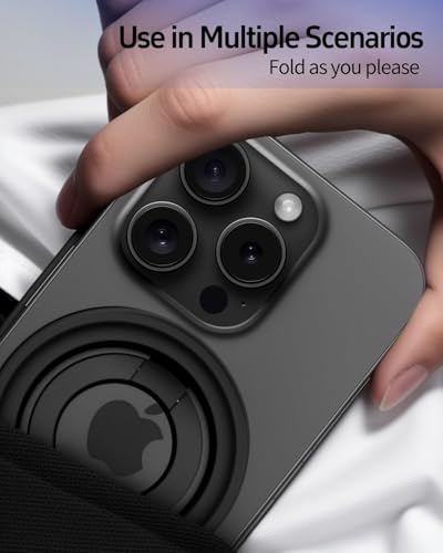 Image of Magnetic Phone Ring, Magnetic Cell Phone Stand Holder Finger Ring [Super Magnet] [360 Rotation] [Double Bracket] (Black)
