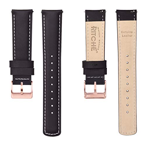 Image of Ritche Christmas Gift Quick Release Leather Watch Bands Genuine Watch Straps for Men Women Top Grain Leather Watch Strap, White Elephant Gifts, Stocking Stuffers for Men, Father's Day gifts