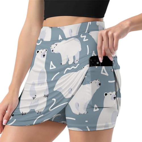 Jupe de tennis avec poche et short intégré vêtement athlétique blanc
