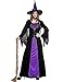 Colorful House Women Classic Wicked Witch Costume, Purple Long Sorceress Dress(Medium)