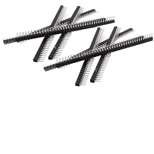 Image of 2.54mm 1x20Pin Round Female Socket Pin Row, Pitch 0.1" 20P Single Row Straight Female/Male Socket/Pin Header Connectors for PCB Electronic Circuit Board, Pack of 20