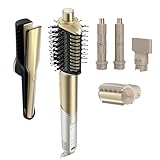 Shark Glam Ceramic & Powerful Air Styling & Drying System, with Silki Straightener & Shark Glossi Air Glosser, for Drying, Curling, Straightening & Glossing, Gold, HD6051S (Straight & Wavy Hair)