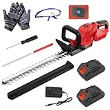 Hedge Trimmer Cordless with Rotatable Handle, 22-Inch Electric Bush Trimmers with 2 x...
