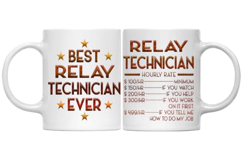 Relay Technician Mug, Hourly Rate Relay Technician Gifts for Coworkers