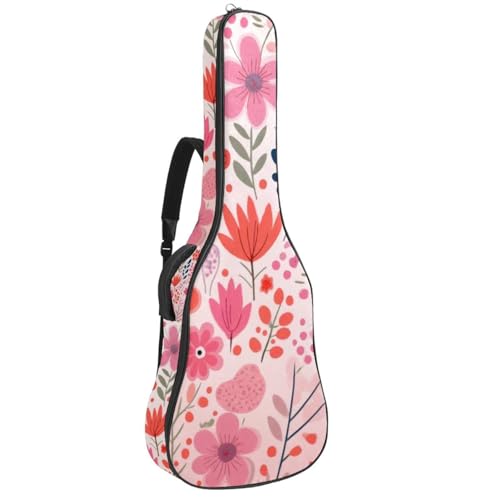 Étui pour guitare acoustique 101,6 cm imperméable housse rembourrée rose