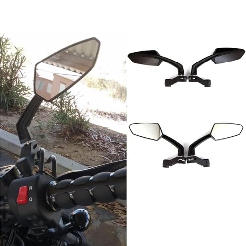 Rétroviseur latéral moto universel en ABS rigide avec miroir grand angle ajustement - 4