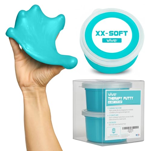 Vive Therapy Putty, Occupational Hand Tools (2 Pack) - Sensory Stress Relief - for Physical Exercise, Finger Pain, Grip Strength, Rehab, Arthritis, Adults, Forearms, Fidgeting, Motor Skills