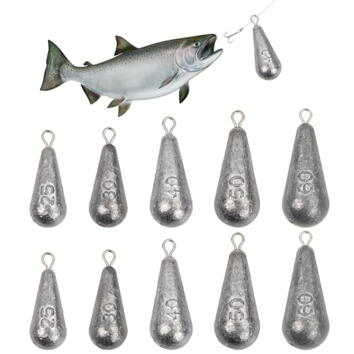 Cozlly Angelni Dropshot - 14 unidades de plomo (5 tamaños: 25 g/30 g/40 g/50 g/60 g)
