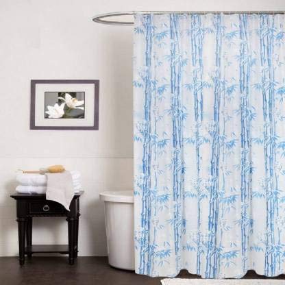 Image of 213.2 cm (7 ft) PVC Door /Window /Shower /ac Curtain (Pack of 2) (Printed, Sky Blue)