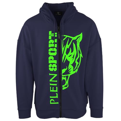 Sweat à capuche pour homme Plein Sport bleu vêtement de sport