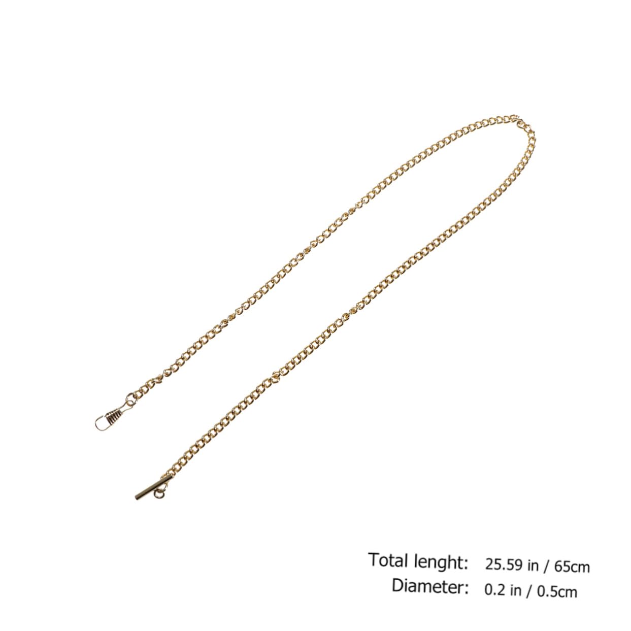 WOFASHPURET Metal Pocket Watch Chain for Belt Decoration Golden Watch Holder for Men and Women