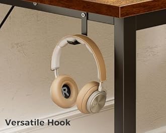 ODK 54 Inch Computer Desk Home Office Desk, Gaming Writing Work from Home Study Desk, Modern Simple Design, Large Legroom, Sturdy Metal Frame, Vintage