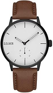 s.Oliver Time Herren Analog Quarz Uhr mit Kunstleder Armband SO-4179-LQ