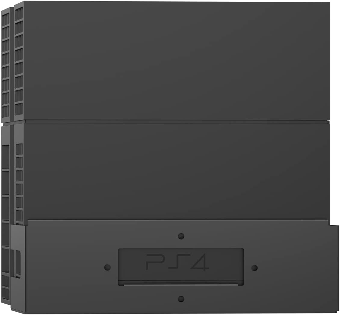 Monzlteck Wall Mount for PS4 Original(Old Model),Near or Behind TV, Space Saving,Customized to Perfectly Fit Old PlayStation4 (Black)