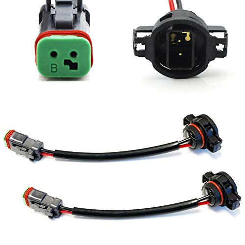 Ijdmtoy (2) Heavy Duty Wirings Fog Light Converter Adapters From 5202/2504/Psx24W To Deutsch Dt Dtp Connectors, Compatible With Cubic Led Pod Lights, Led Light Bar, Led Work Lamps, Etc #TOP25