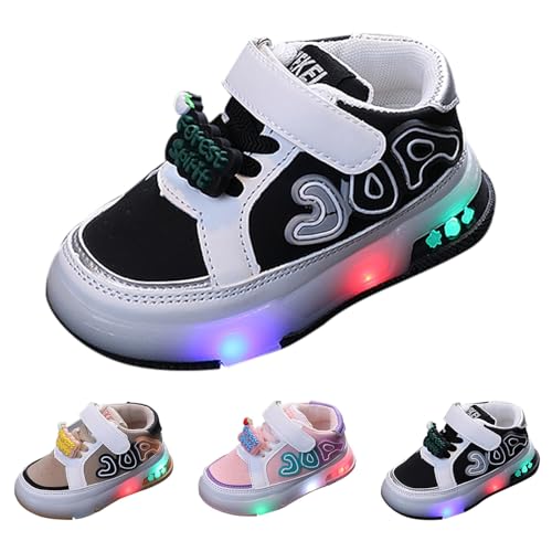 Toddler Light Up Flat Sneakers Girls Boys Flashing Squeaky Running Shoes Children's Sports Tennis Breathable Shoes2