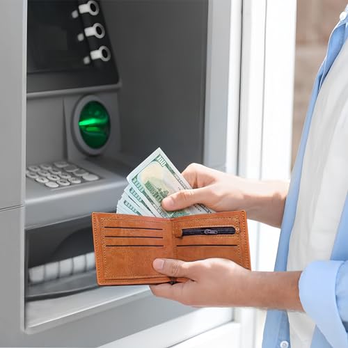 Bifold Wallets, PU Leather Slim Wallet Credit Card Wallet for Men and Boys, Lightweight Men's Wallet Thin Wallet for Work, Shopping, Travel (black)4