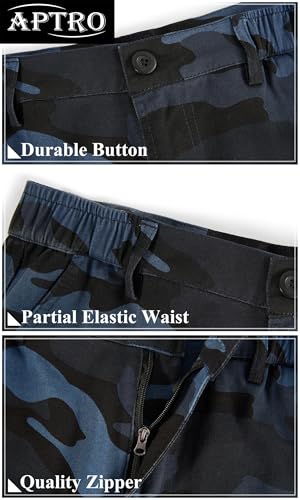 APTRO Men's Cargo Pants Camo Casual Work Military Tactical Pants2
