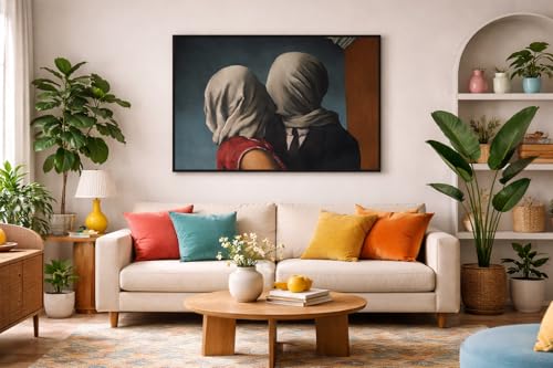 Magritte The Lovers impression toile 61x81cm pour habiller un grand mur