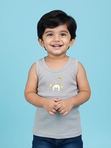 Image of KiddoPanti Boys 100% Cotton Rib Vest Pack of 3