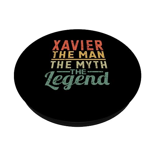 Xavier The Man The Myth The Legend Name Xavier PopSockets Swappable PopGrip, Black - Image 2