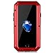 iPhone 7 Case, iPhone 8 Case, CarterLily Full Body Shockproof Dustproof Waterproof Aluminum Alloy Metal Gorilla Glass Cover Case for Apple iPhone 7 iPhone 8 4.7 inch - Red