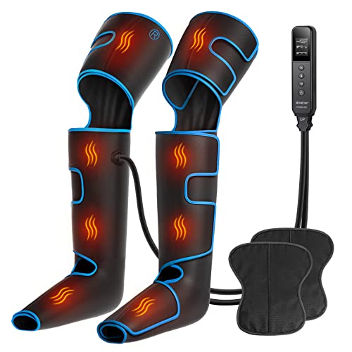 CINCOM Leg Massager with Heat and Compression, Full Leg Massager for Circulation and Pain Relief with 3 Heats 3 Modes 3 Intensities Gift for Mom Dad