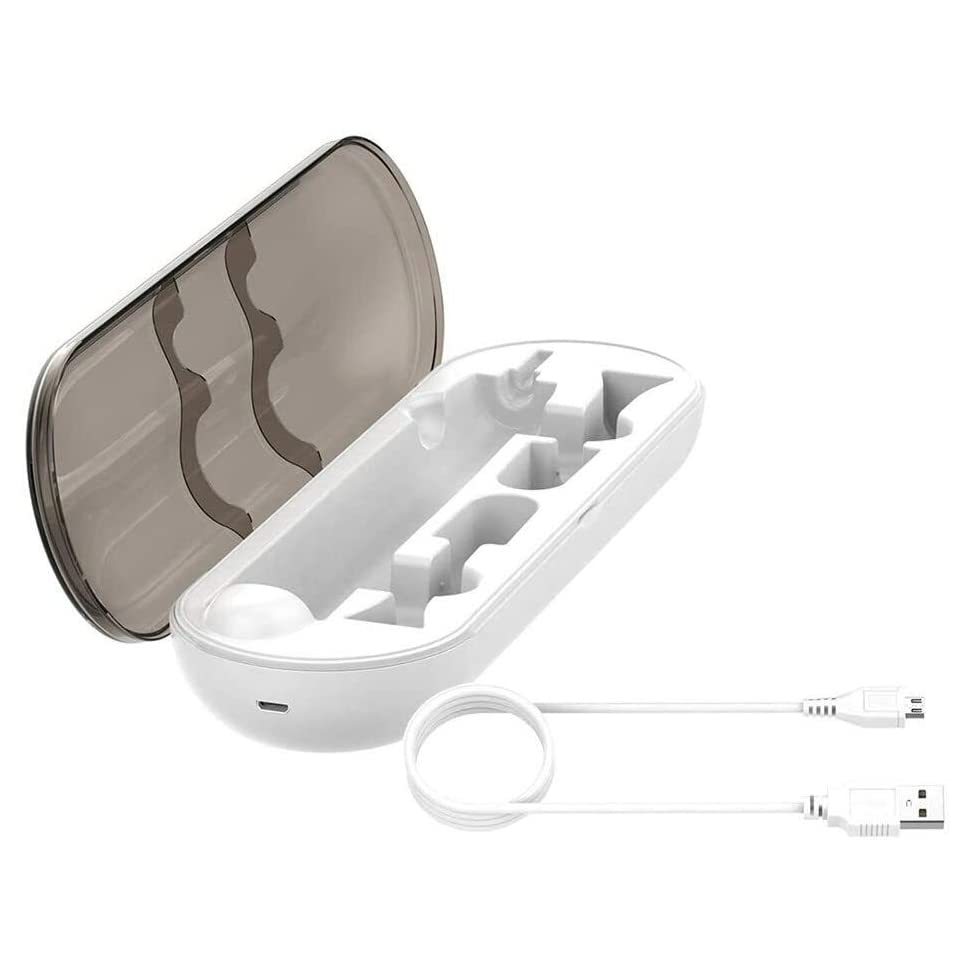 XBERSTAREconomical HX9210 HX9200 Travel Charger Case w/AC Charer+US Cable for Philips Sonicare DiamondClean HX9340 HX9350 HX9382/HX9342/HX939L Toothbrushes (White)