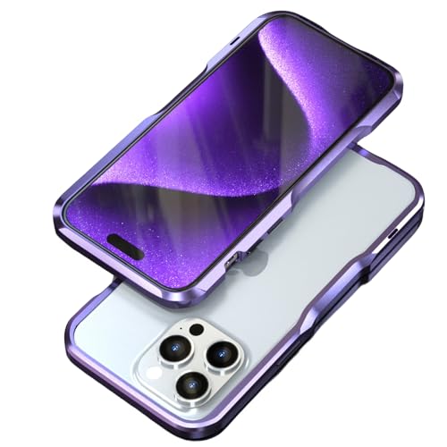 Coque iPhone 15 Pro Max mecha en aluminium violet antichoc