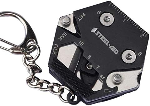 STEELAID Multitool Card Key Chain – Hexagonal Kit with Micro Screw Driver Set, Bottle Opener, EDC Tools, Multipurpose, Foldable Survival Tool Set for Men & Women Christmas Gifts Under 10 Dollars