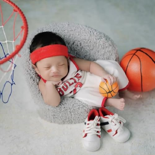 Image of Lgvhydh Newborn Photography Props Boy Girl Basketball Outfits Newborn Photoshoot Basketball Hat Pants Infants Photo Costume
