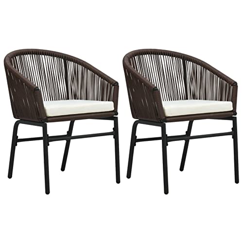 ShGaxin Sillas de jardín 2 Unidades, Sillas Terraza Exterior, Silla Playa Jardin, Sillas Exterior Jardin, Sillas Balcon, ratán de PVC marrón