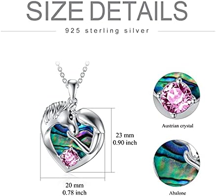 AOBOCO Sterling Silver Horse Pendant Necklace, Horse Jewellery Gift for Girls Women