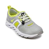Nautica Womens Water Shoes Jogging Quick Dry Pool Sports Sneaker-Aslin-Grey/Yellow-10