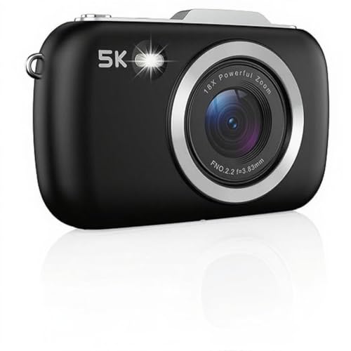 Image of 5K Digital Camera 80MP High Resolution Auto Focus Digital Camera 18X Zoom Digital Video Camera for Photography and Video (Black)