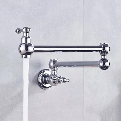 Grifo de cocina plegable de pared monocomando solo frío para fregaderos e islas rústicas