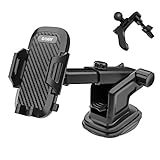 車載ホルダー 360度回転 スマホ車載ホルダー 2in1 超強力ゲル吸盤&エアコン吹き出し口両用 車用 携帯ホルダー 片手操作 伸縮アーム 210度水平調整 カーホルダー ワンタッチ 着脱簡単 落下防止 3.5-6.5インチ適用 スマホスタンド iPhone/Samsung/Xperia/Huawei/AQUOS/Android多機種対応