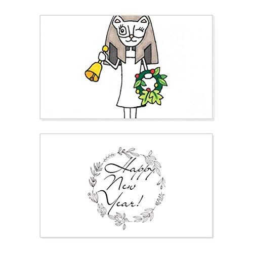 Tarjeta conmemorativa Bastet Bell Garland para felicitación de Año Nuevo
