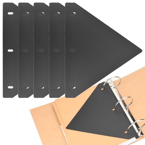 Full Page Flat Sheet Lifters Page Protectors for Letter Size 11 x 8.5, 3 Hole Binder Separators for Binder Page Protectors, Family Tree Photo Helps You Turn The Page Better (Black Triangle 5 PCS)