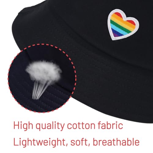 Image of Cotton Bucket Hat for Women Men Summer Travel Sun Beach Bucket Cap, Unisex Outdoor Fisherman Hat